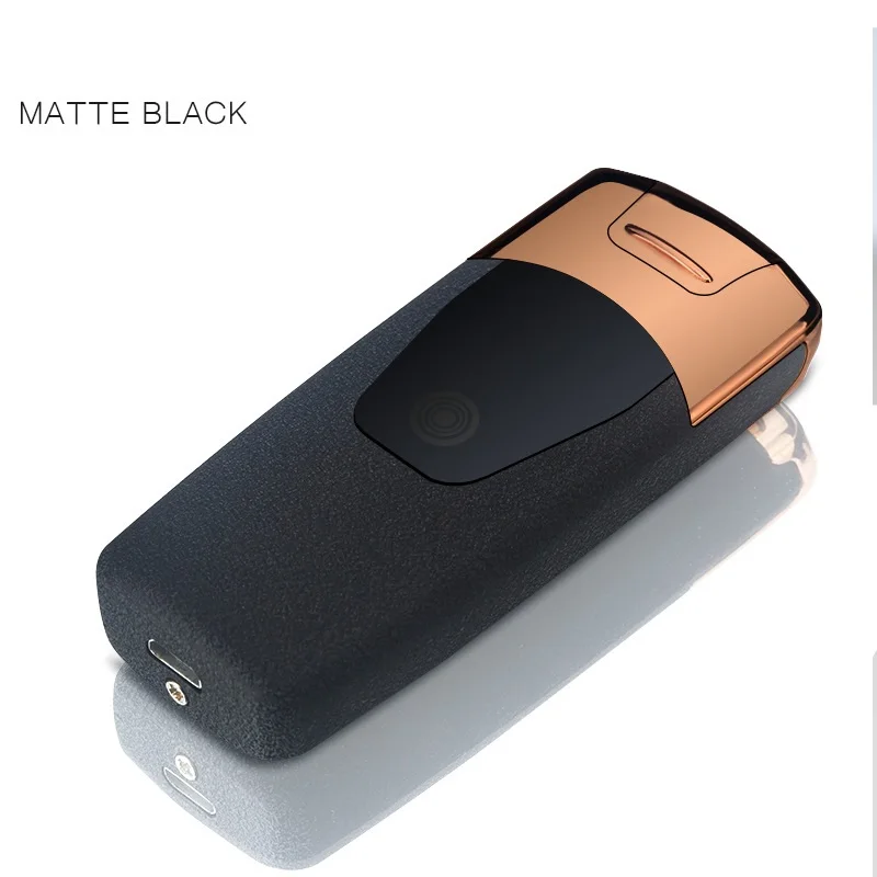 Matte Black Роскошная электрическая зажигалка iron man с двойной дугой, USB перезаряжаемая Зажигалка для сигарет, плазменная дуговая Зажигалка для сигар, гаджеты для мужчин, подарки - Цвет: Matte Black