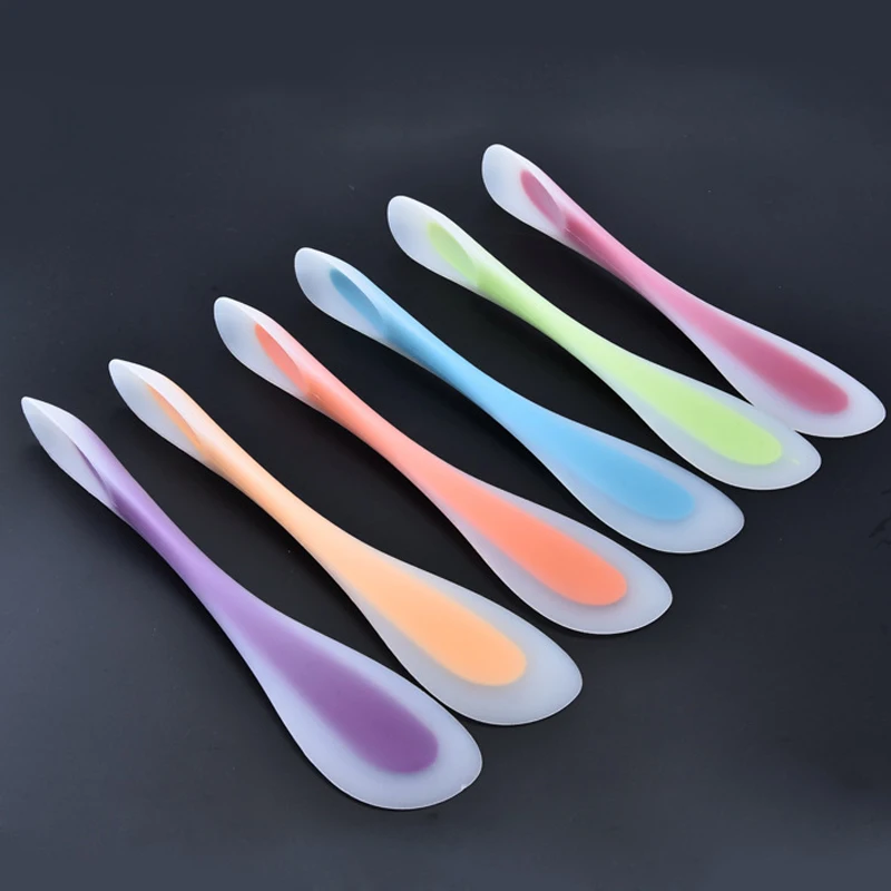 Двухсторонний силиконовый скребок + Совок универсальный для выпечки синий