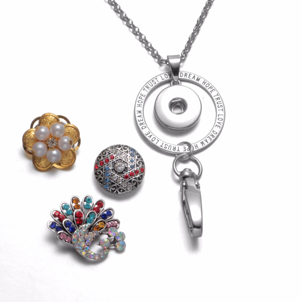 Посеребренный шнурок с подвеской для рабочей карты ожерелье 18 мм застежка-кнопка