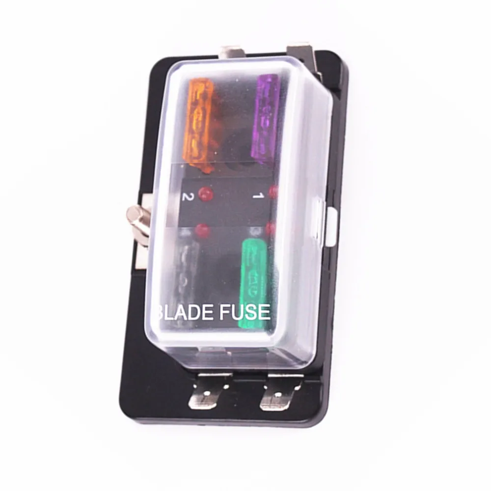 

1 Pcs Car 4 Way Fuse Holder With LED Indicator Light /gift 10 Fuses