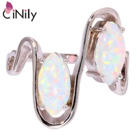 cinily created white fire opal silver plated ring wholesale retail new style fashion for women jewelry ring size 7 8 9 oj8880