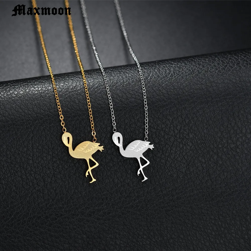 Бренд Maxmoon новинка золотой серебряный цвет уникальная цепочка с фламинго