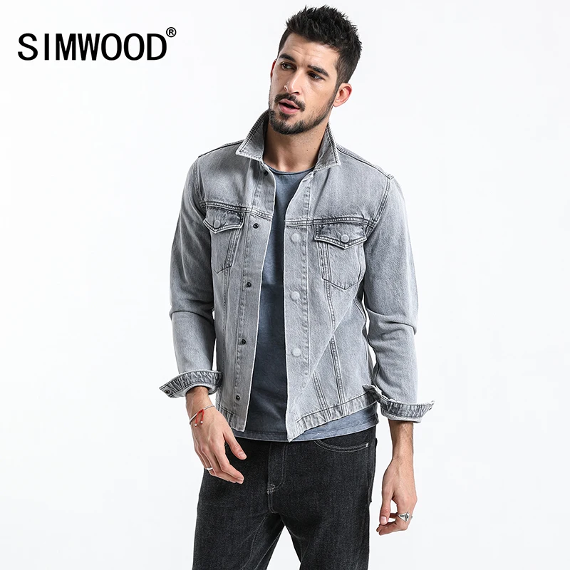 Simwood 2019 новые модные куртки мужская одежда джинсовая куртка Мужская Уличная