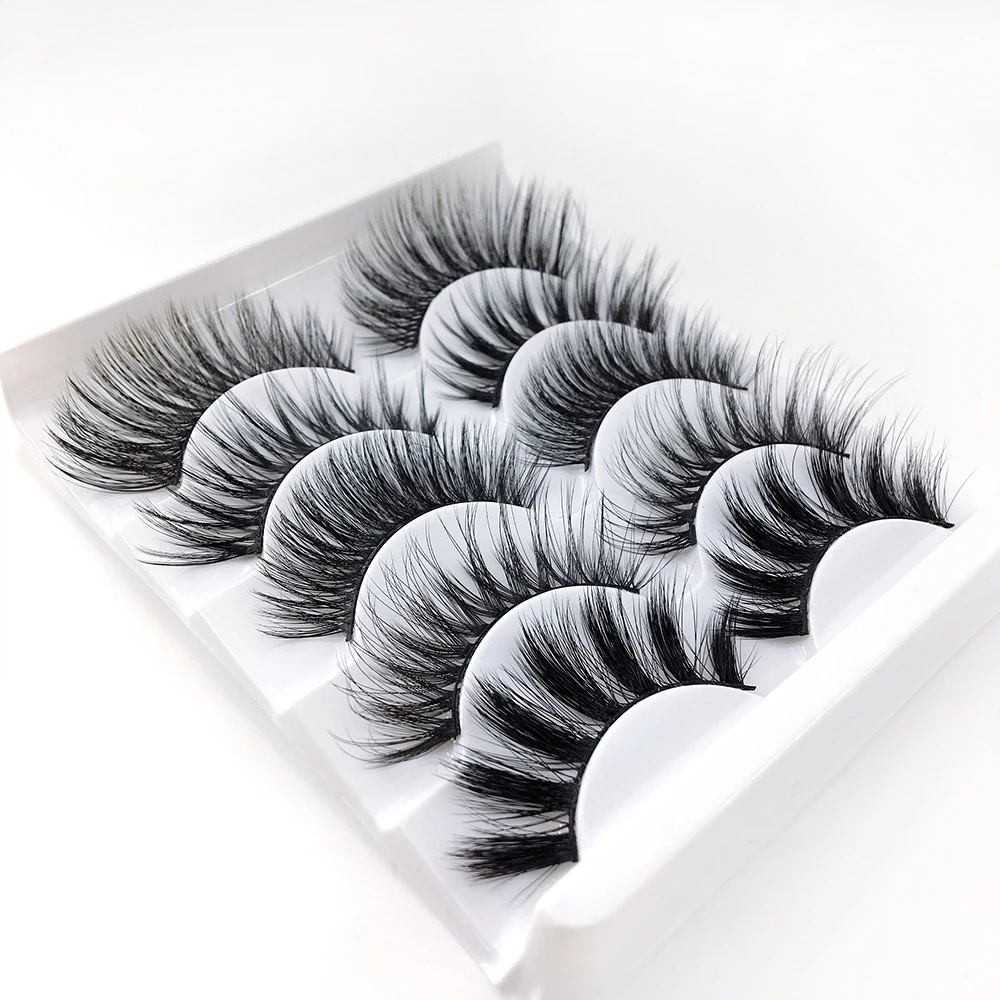 5 пар смешанных стилей накладные ресницы 3D норковые волосы Wispy полный объем Natrual Lashes Пернатые расклешенные различные упаковка Lashes H