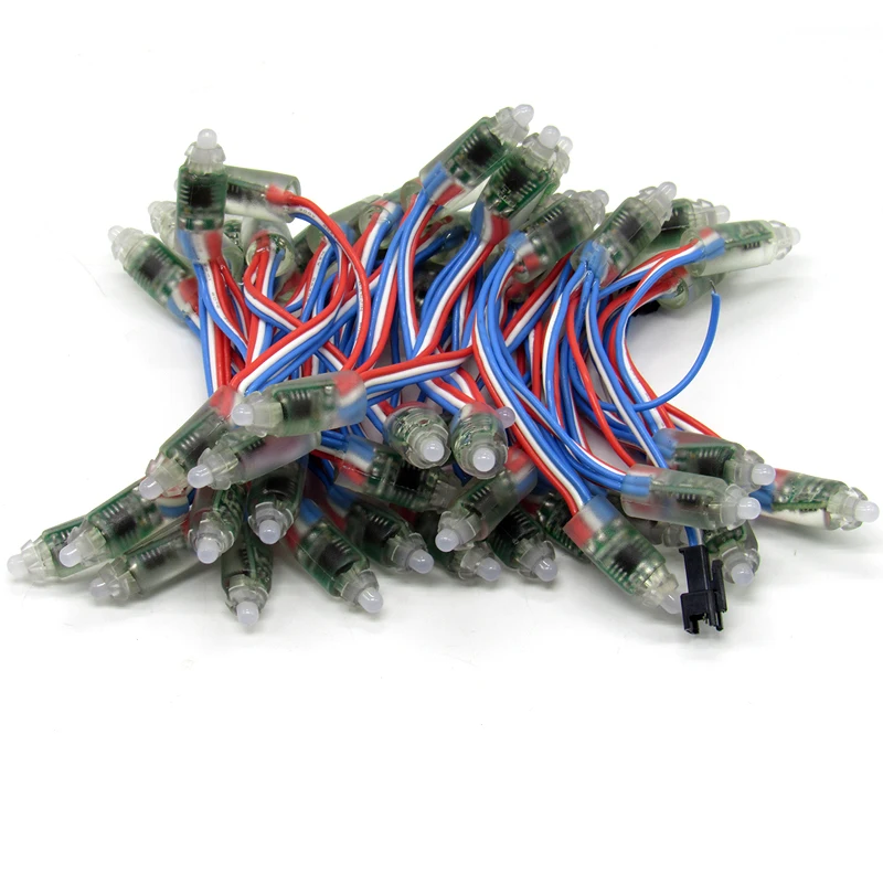 100pcs/lot DC12V 9mm UCS1903 addressable RGB led smart pixel node light digital full color string waterproof IP68 rated | Лампы и