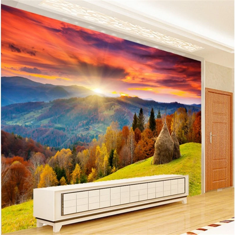 

beibehang Large custom wallpaper colorful colorful landscape painting living room TV background papel de parede para sala estar