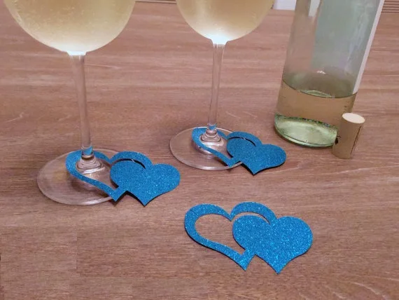 Блестящее кольцо в форме сердца из бокала для вина очаровательные свадебные