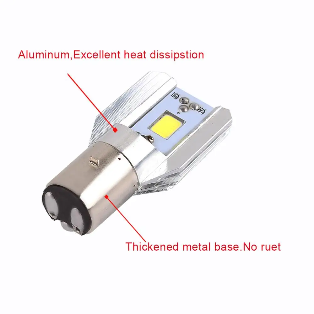 10 шт. H6 светодиодные фары для мотоцикла COB Led 1000LM BA20D H/L лампа скутера ATV мото