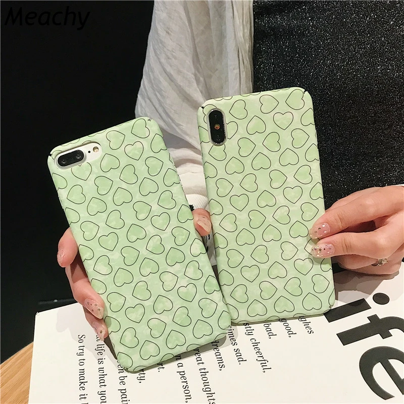 Meachy Love Heart Patterned Phone Cases For Huawei P30 P20 Pro Lite Green Case Cover Honor 10 9 8X Nova 2s 3 3i 4 |