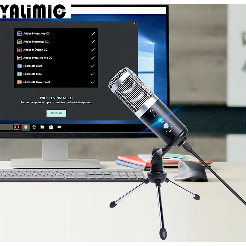Профессиональный конденсаторный микрофон для компьютера ПК USB разъем + штатив
