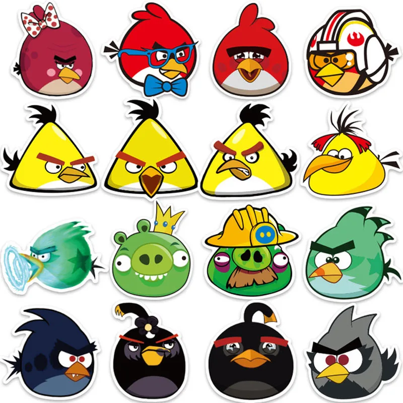 100 шт./лот, наклейка с героями мультфильмов Angry Bird для сноуборда, ноутбука, багажа, холодильника, автомобиля, Виниловая наклейка s