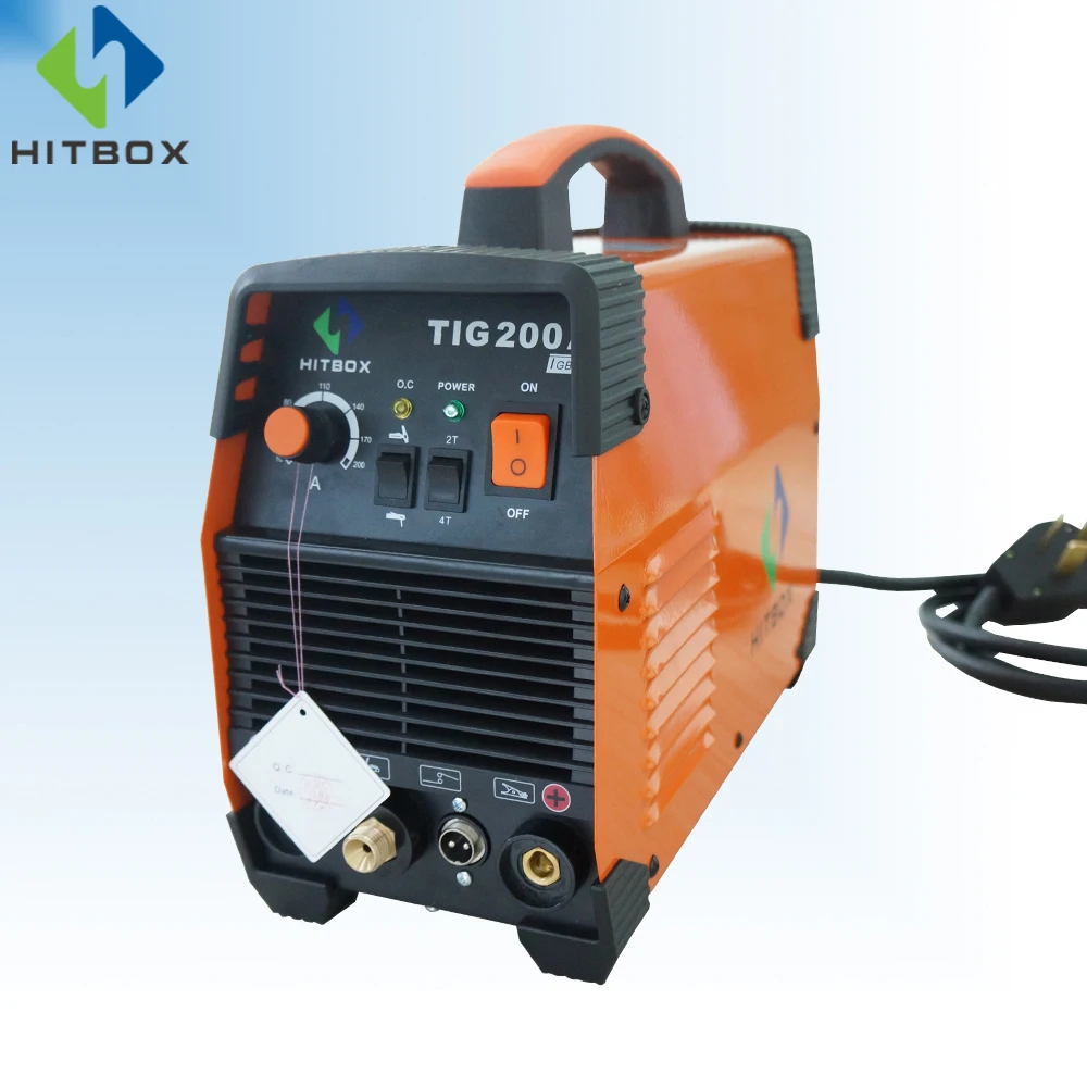 HITBOX Tig сварочный аппарат TIG200A 110 V/220 V TIG MMA функция 200A DC 2T 4T Tig сварочный аппарат для нержавеющей стали из углеродистой стали
