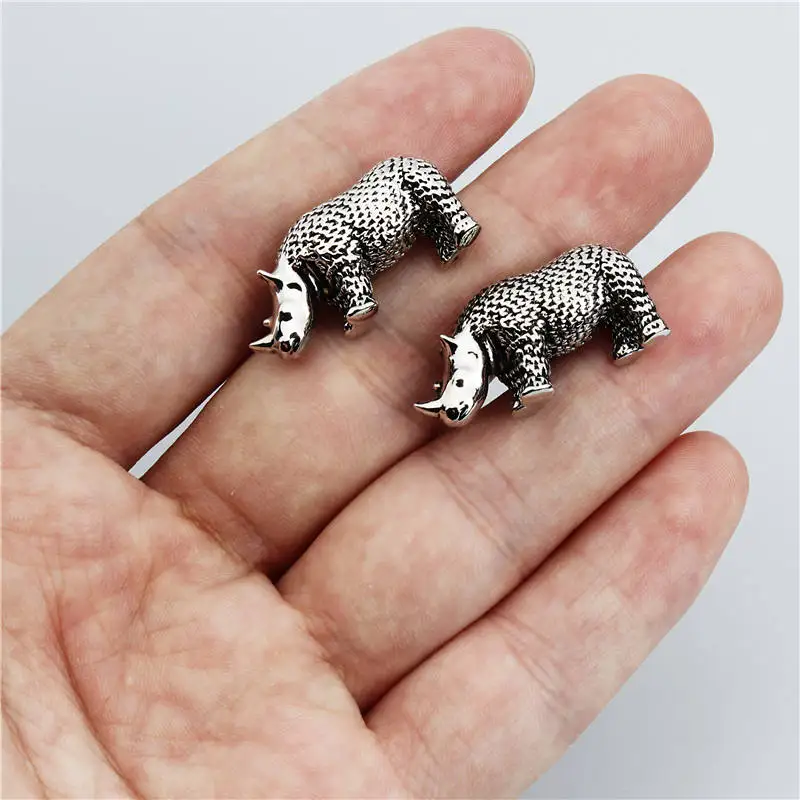 HAWSON интересный и персонализированный стиль запонки Rhinoceros протертые черные Серебряные для французских манжет/рубашки одёжное украшение подарок