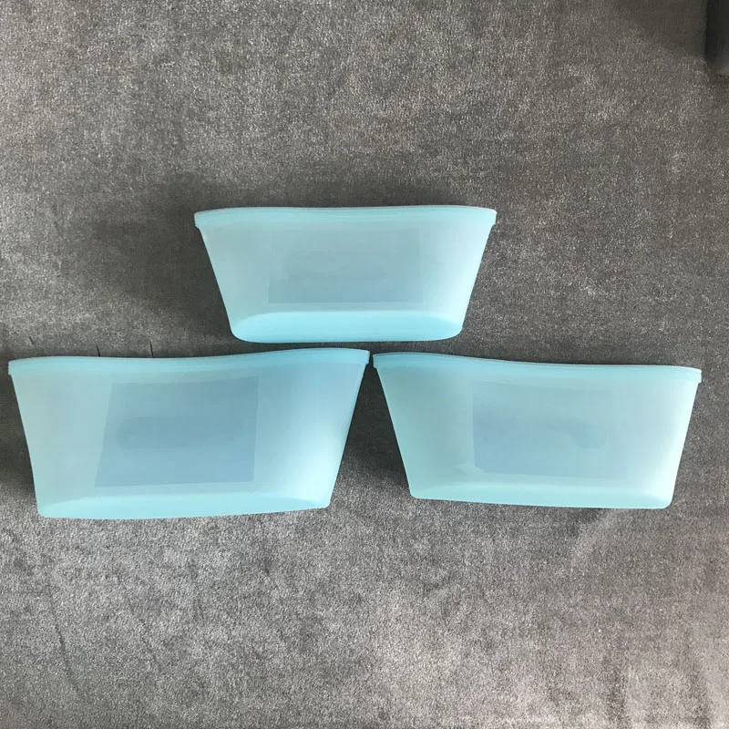 3pcs-Blue-Bowl Многоразовый силикон сумка для хранения продуктов питания контейнеры набор свежих мешков Ziplock морозильная камера уплотнения обертки упаковка для фруктов кухонный Органайзер - Цвет: 3pcs-Blue-Bowl