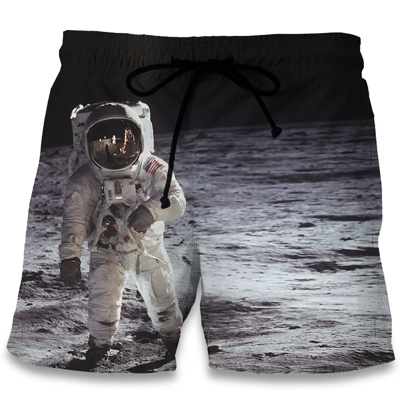 Пляжные шорты 2017 с 3d принтом космонавта астронавта модные мужские для фитнеса в