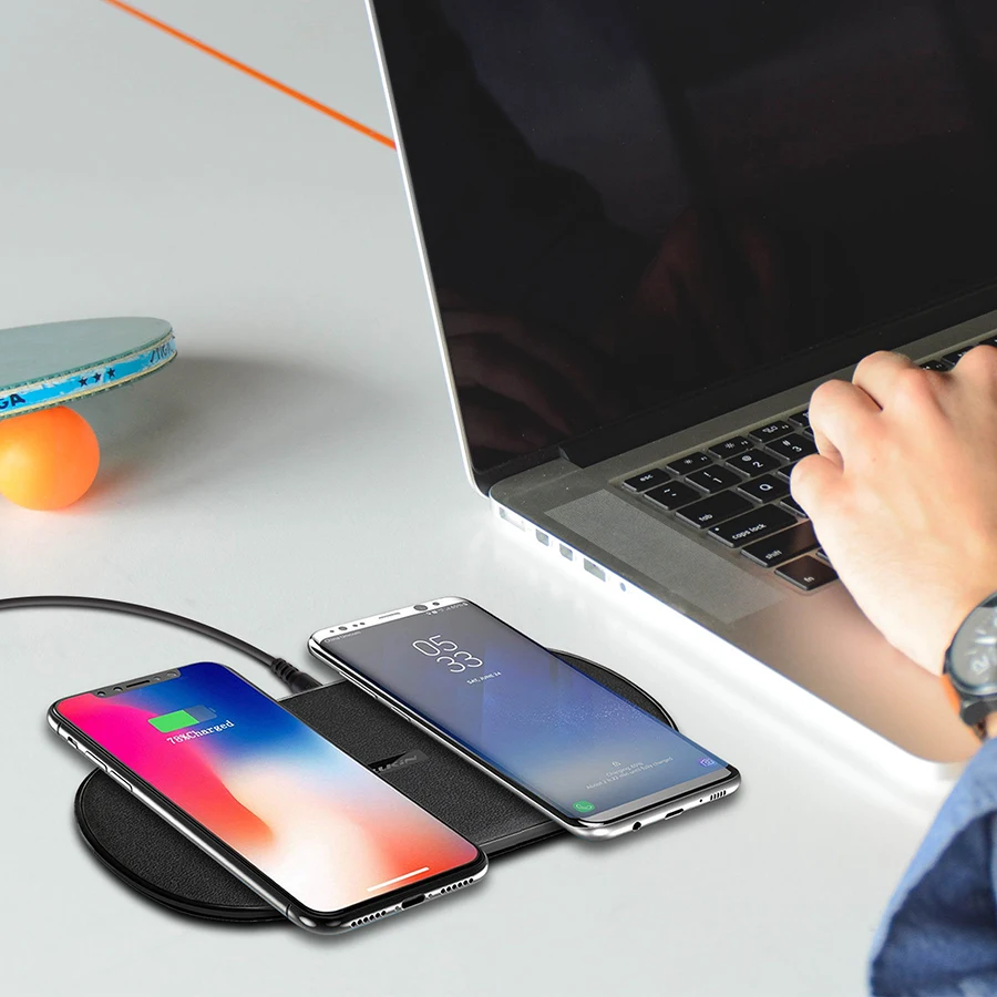 

NILLKIN Fast Wireless Charging Pad for iPhone X XS Max 2 in 1 QI Wireless Charger 10W Fast Charger for Samsung Galaxy S9/Note 8