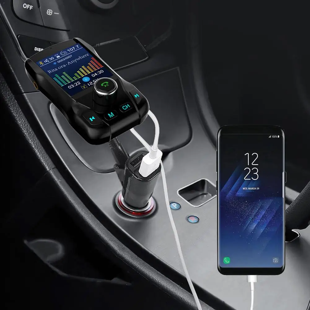 Автомобильный MP3-плеер FM модулятор mp3-плеер 12В-24В 2USB Авто fm-передатчик Bluetooth аудио