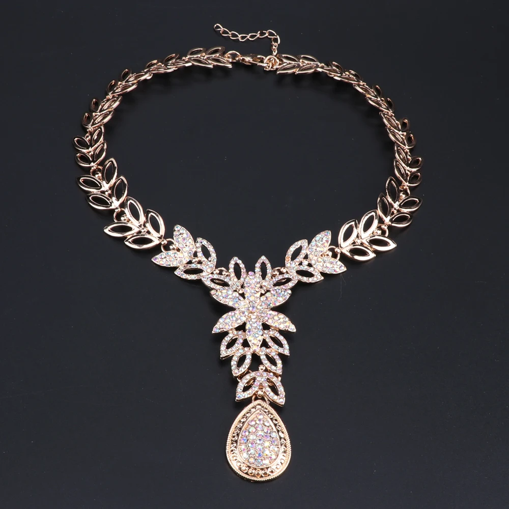 OEOEOS свадебный ювелирный набор африканские бусы золотого цвета ожерелье серьги