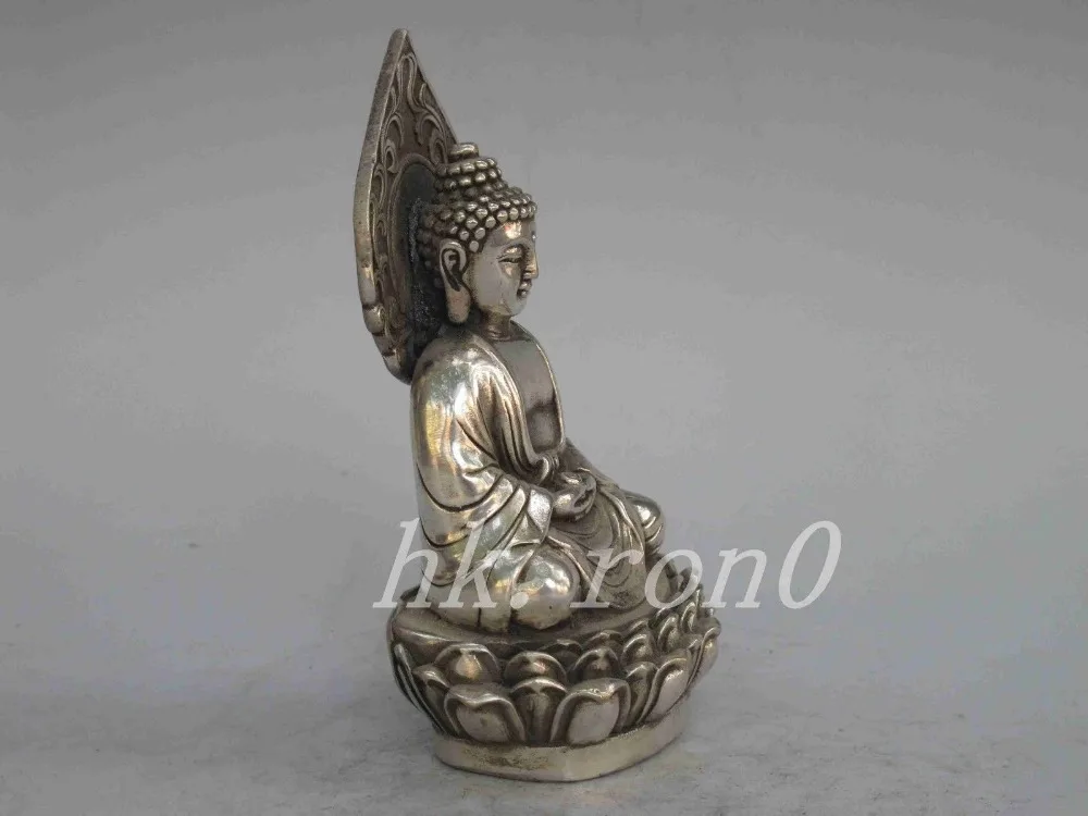 Изысканная китайская коллекция Старинной Ручной Тибетской серебряной статуи