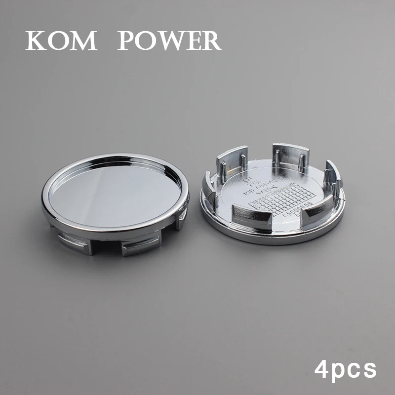 KOM 4PCS 58mm cover cap clip 53mm car universal wheel center hub no logo badge centre tapa blank Sign chrome/black KP5853515 | Автомобили