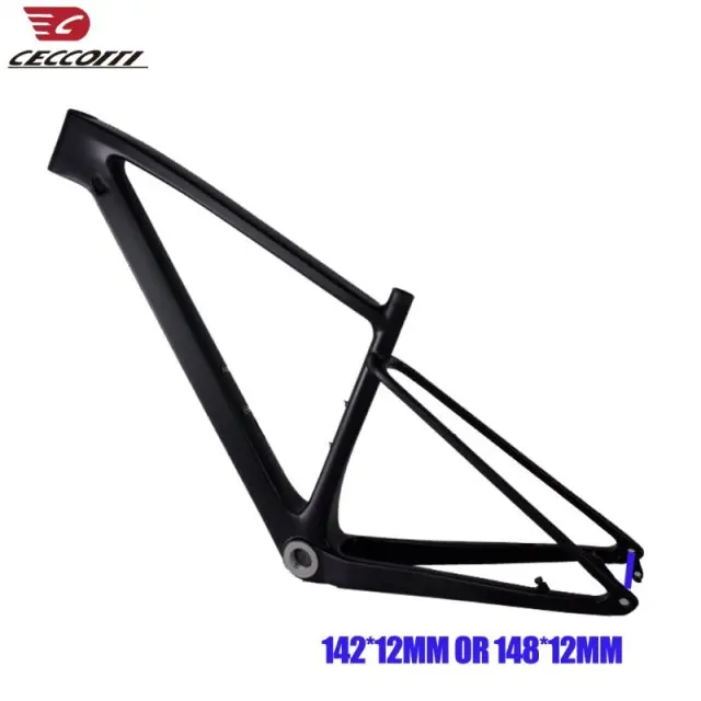 Black no logo Ceccotti углерода MTB рама 29er 15/17/19-telaio carbonio strada 142*12 мм/148*12 мм индивидуальные горный велосипед рама - Цвет: Black no logo