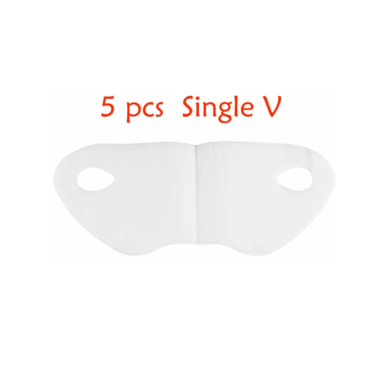 5 PCS single V 1/2/5/10 шт 4D двойной V уход за кожей лица Форма натяжения укрепляющая маска Бумага для похудения устраняет отеки, подтягивающий утягивающий тонкий массажер для лица инструмент - Цвет: 5 PCS single V