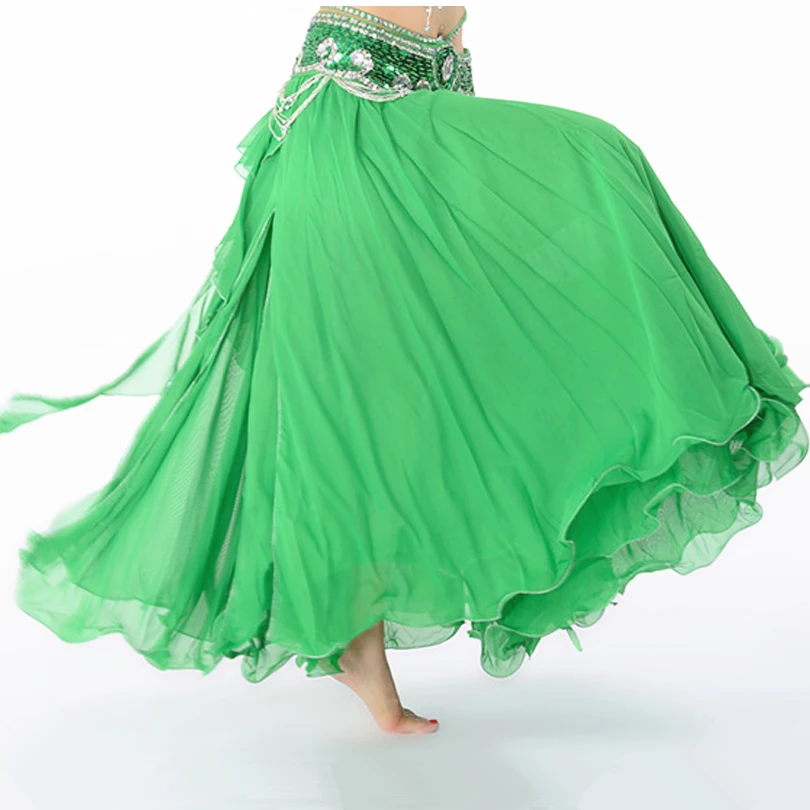 Chiffon Belly Dance Clothing 3 Layers Full Circle Long High Waist Maxi Women Skirts for |