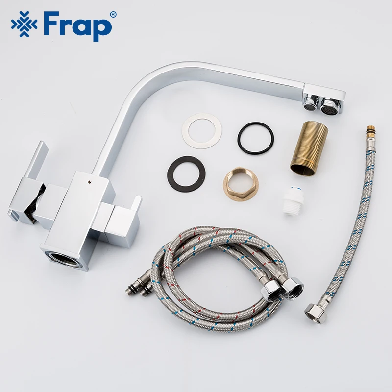 Frap chrome Кухня Раковина кран 360 градусов вращения с очистки воды особенности три способа горячей и холодной воды смеситель F4352