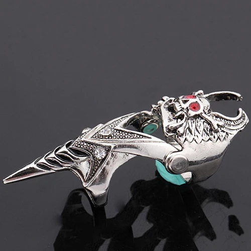 New Arrival Men's Fashion Gothic Punk 2 Steps Skull Joint Knight Finger Titanium Steel Ring | Украшения и аксессуары