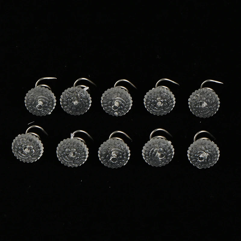 Закручивающиеся булавки для обивки 10 шт. с прозрачной головкой никелированная