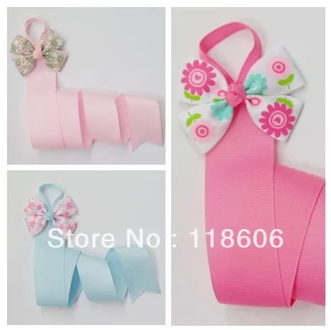 

50pcs/lot Children's Pink Blue Hair Bow Holder Free Shipping