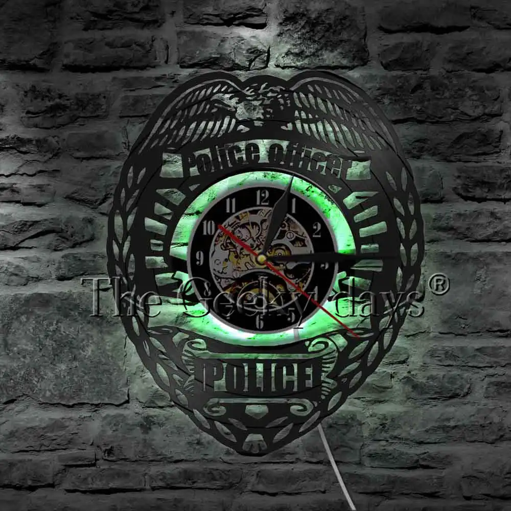 Полицейский значок настенные часы полицейские подарки для мужчин полицейский