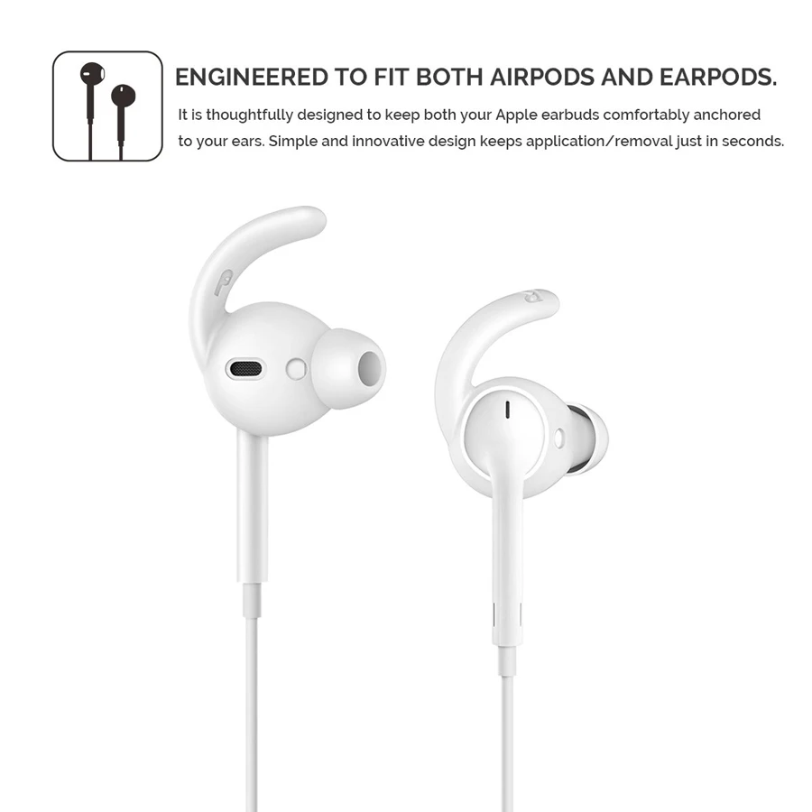 

2 Pairs Earhook Earbuds Covers for Apple Airpods Silicone Case Eartips Storage Cover for Airpods Earpads Accessories