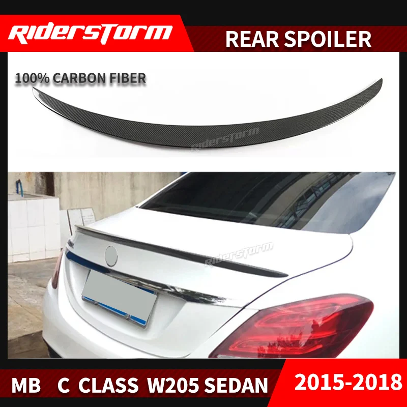 W205 Седан 4 двери карбоновый спойлер задний багажник хвост крыло Bootlid губы для Mercedes