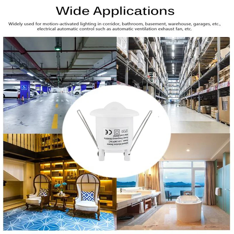 Встроенный PIR сенсор переключатель Регулируемый 360 градусов Потолочный