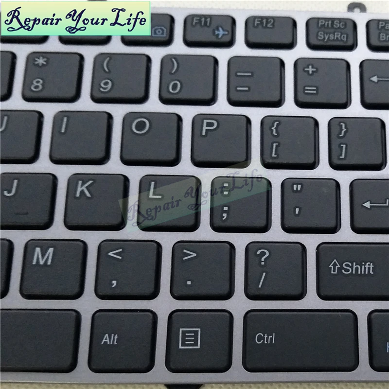 X3P K610D US клавиатура для ноутбука Haier HASEE P/N:MP-12N73US-4305 6-80-W65S0-010-1 серебристо-серая рамка