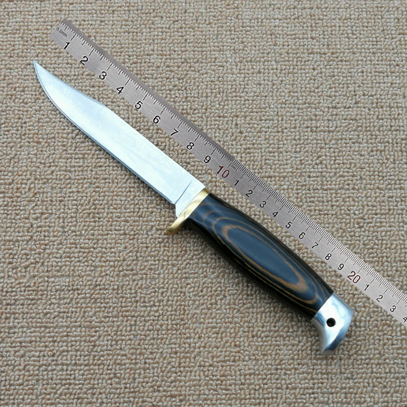 ToughKeng Открытый тактический 5Cr13Mov лезвие деревянной ручкой прямой нож с