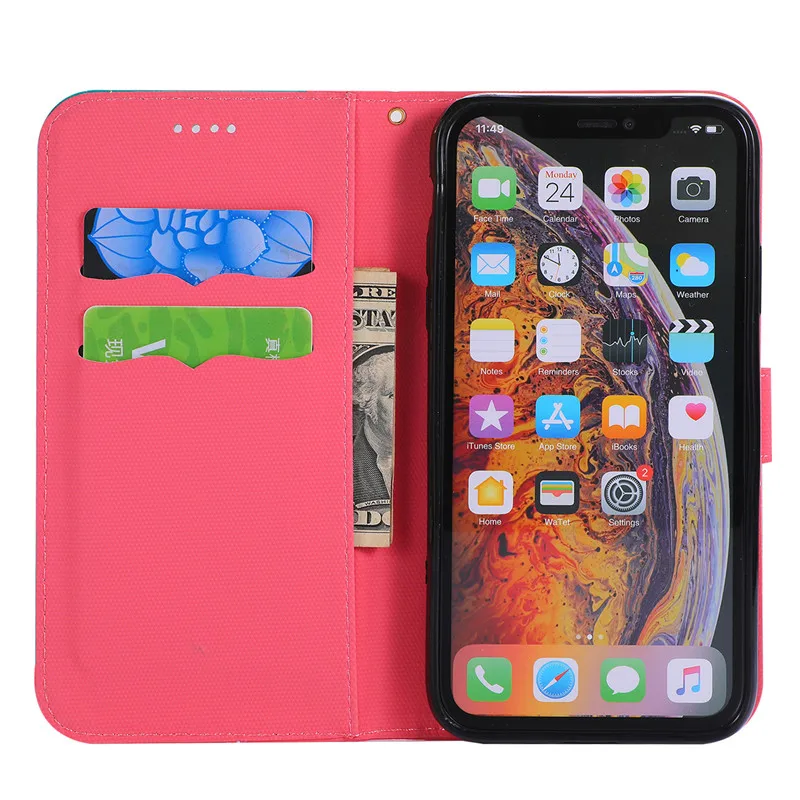 Роскошный красочный чехол кошелек для iPhone 6s 6 7 8 Plus X XR XS MAX откидная подставка
