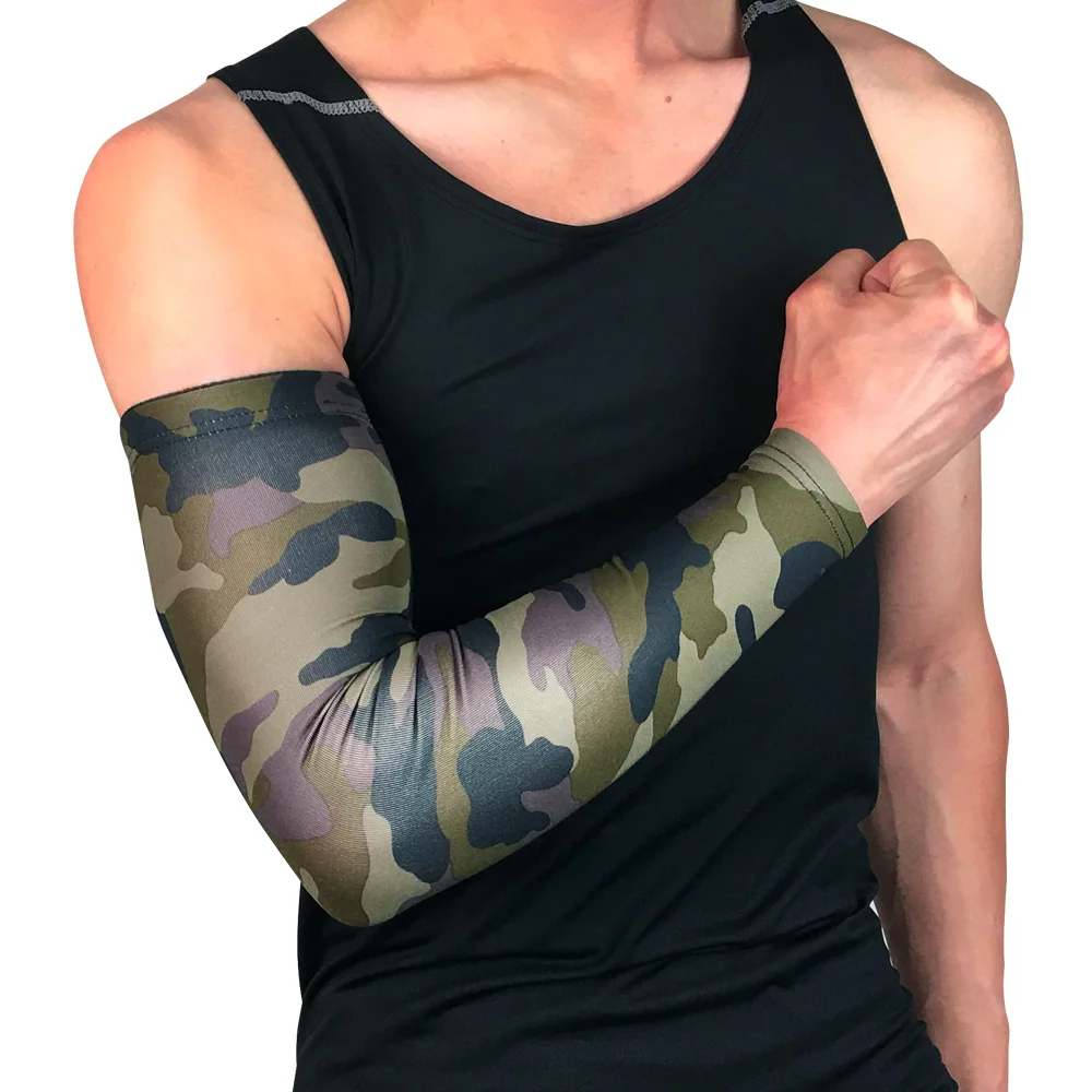Camouflage Мужские Солнцезащитные велосипедные рукава, гетры для рук, дышащие, быстросохнущие, с защитой от ультрафиолета, камуфляжные, с рукавом на руку, лайкра, для бега, кемпинга, для гольфа, нарукавники - Цвет: Camouflage