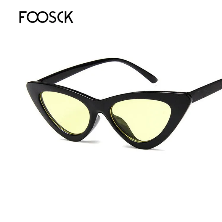 FOOSCK горячие новые тренды Роскошные Солнцезащитные очки женские Vintag кошачий глаз очки в леопардовой оправе Женские Ретро брендовые дизайнерские UV400 - Цвет линз: C4BlackYellow