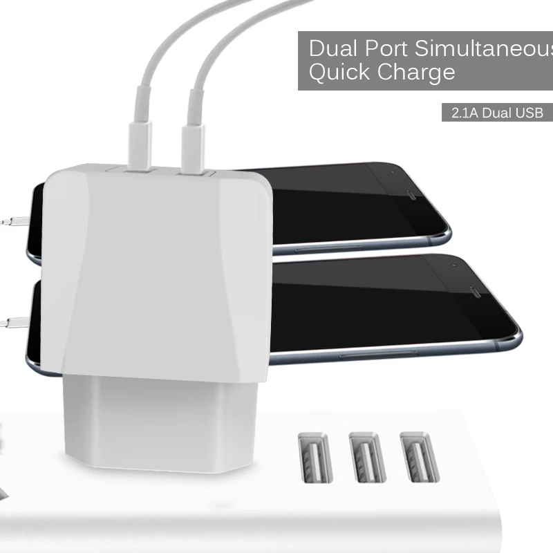 Сетевое зарядное устройство GUSGU с двумя USB портами 5 В/2 1 А|Зарядные устройства для