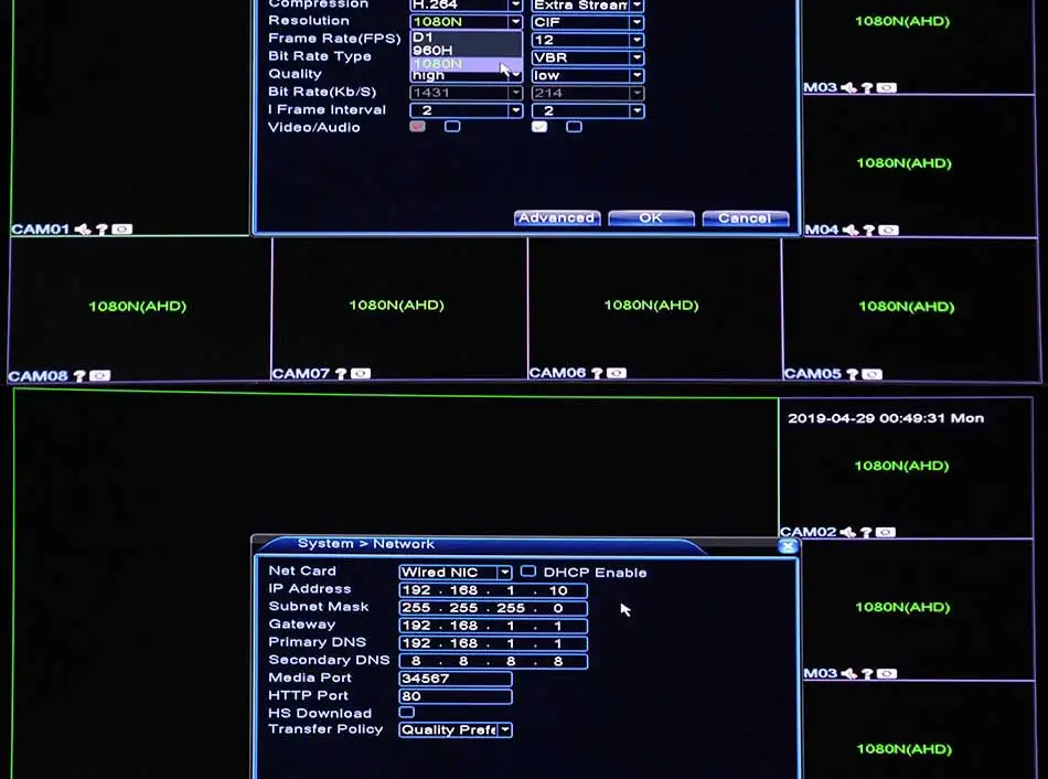 5 в 1 8ch* 1080N AHD DVR наблюдения безопасности видеорекордер наблюдения DVR Гибридный DVR для 720 P/960 H аналоговых AHD CVI TVI ip-камер