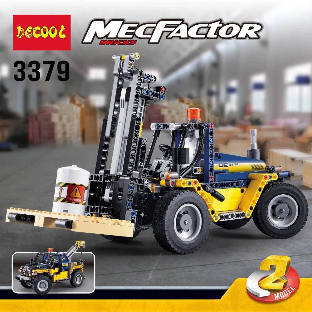 Decool 3379 Transport Hummer/Transport Cruiser Forklift SUV Racing Car Model Building Block Sets Обучающие DIY Кирпичи