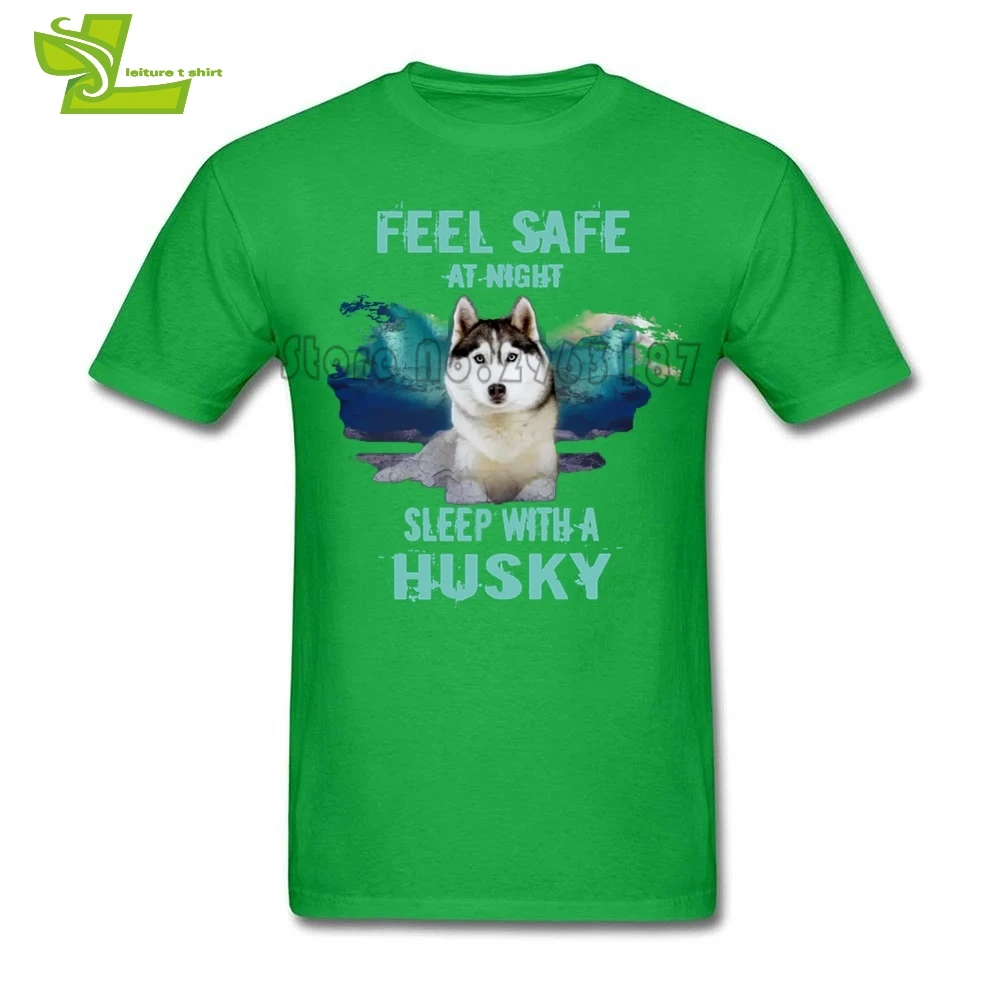 Хаски Футболка мужская короткий рукав круглый вырез Графический Тройник Мужская