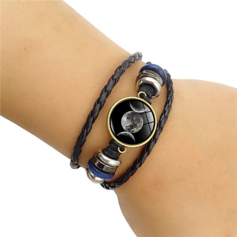 XUSHUI XJ стеклянный браслет с подвесками в виде богини тройной Луны Винтажные