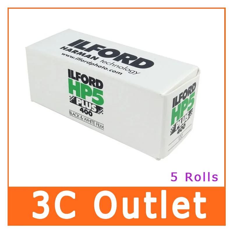 Ilford HP5 Plus черная и белая отрицательная пленка ISO 400, 120 рулонная пленка x 5 рулонов