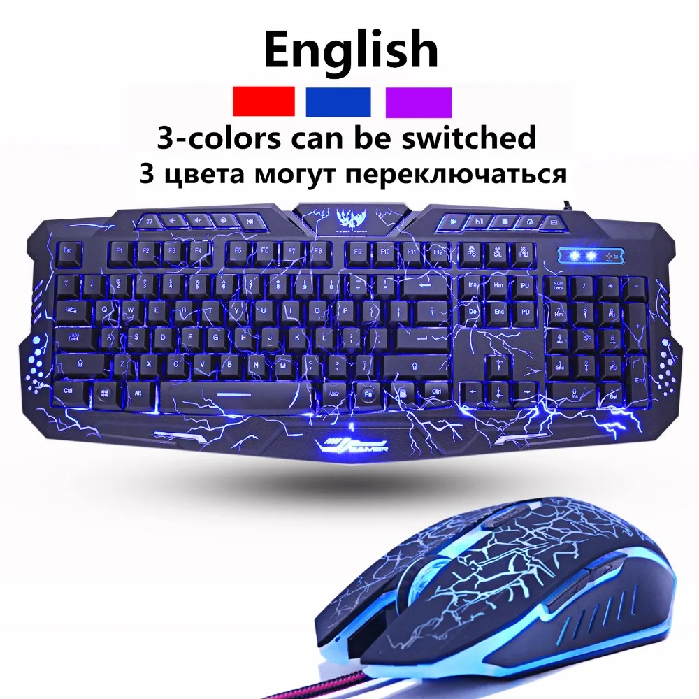 ZUOYA игровая клавиатура на русском и английском, трещины 3-Цвет дыхание подсветкой USB Проводная Цвет Фул Водонепроницаемый игровая клавиатура для портативных ПК