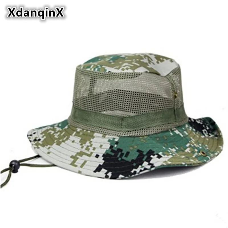 

Мужская Панама XdanqinX, летняя, камуфляжная, дышащая, с плоским верхом