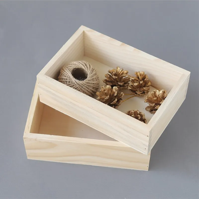 Vaso da fiori carnoso quadrato in legno Vintage scatola di legno decorazione per giardinaggio domestico custodia per caramelle in legno semplice anello organizzatore artigianato