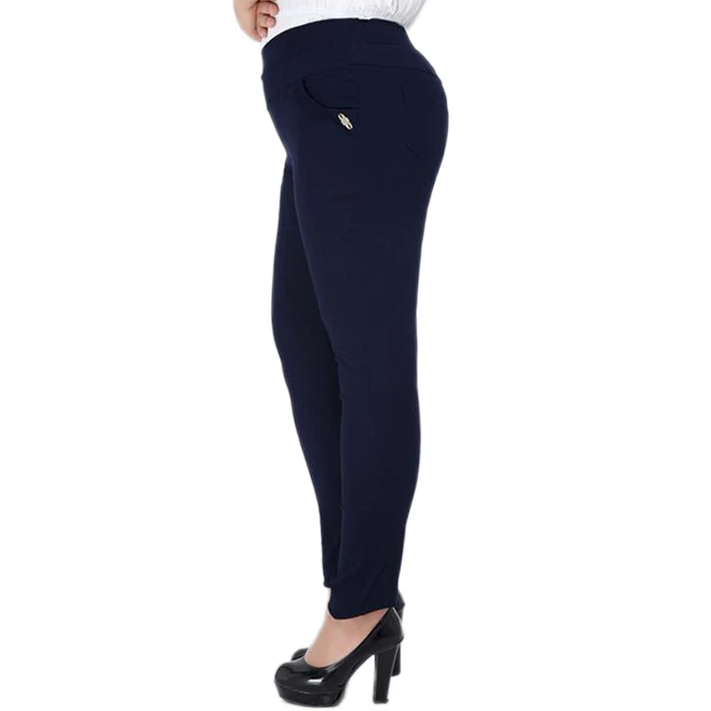 Pantalon, большие женские штаны размера плюс 6XL, эластичные штаны с высокой талией, женские длинные штаны, ретро брюки, обтягивающие брюки-карандаш F69
